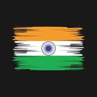 trazos de pincel de la bandera india. bandera nacional vector