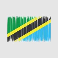 pincel de bandera de tanzania. bandera nacional vector