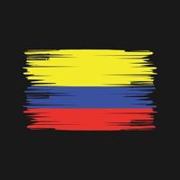 trazos de pincel de la bandera de colombia. bandera nacional vector