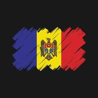 trazos de pincel de bandera de moldavia. bandera nacional vector