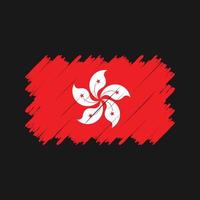 vector de pincel de bandera de hong kong. bandera nacional