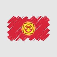 Kyrgyzstan Flag Brush Strokes. National Flag vector