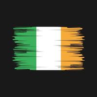 trazos de pincel de la bandera de irlanda. bandera nacional vector