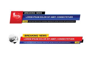 Breaking News template set, Collection of news TV program title on white background. Breaking News text on a tag and badge. elegant and modern style, vector illustration EPS10.