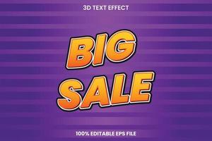 3D Big Sale Text Effect Design vector