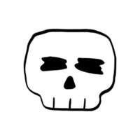 Vector illustration of Skull cartoon line on white background.