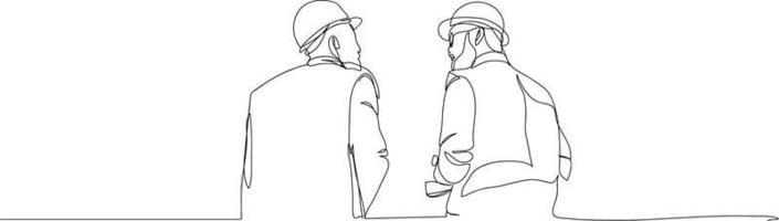 engineer line drawing vector illustration.