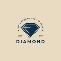 logotipo vintage de diamante, icono y símbolo, diseño de ilustración vectorial vector