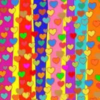 multicolour hearts on colour stripe background,vector illustration vector