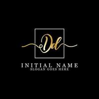 Luxury initial name DD logo design, creative letter name DD vector illustration