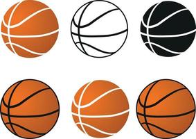 ilustración de vector de conjunto de iconos de bola de cesta