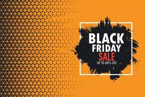 Black Friday Modern Background with abstract brush strokes and seamless geometric pattern vector