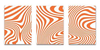 Set of Minimal covers design, striped orange  white background background,Pattern of covers template set, Vector illustration