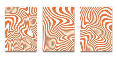 Set of Minimal covers design, striped orange  white background background,Pattern of covers template set, Vector illustration