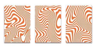 Set of Minimal covers design, striped orange  white background background,Pattern of covers template set, Vector illustration