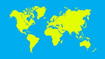 World map vector illustration , isolated on blue background. Flat Earth. Globe or world map