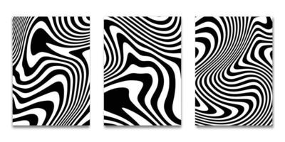 Set of Minimal covers design, Modern template with striped black white background, Pattern of covers template set, Vector illustration