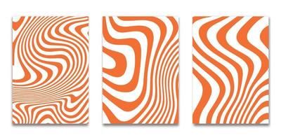 Set of Minimal covers design, striped orange  white background background,Pattern of covers template set, Vector illustration
