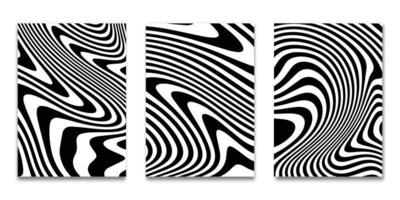 Set of Minimal covers design, Modern template with striped black white background, Pattern of covers template set, Vector illustration