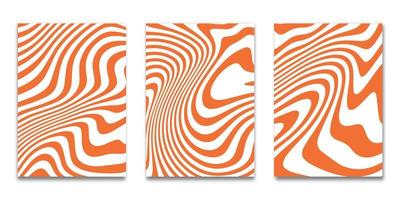 Set of Minimal covers design, striped orange  white background background,Pattern of covers template set, Vector illustration