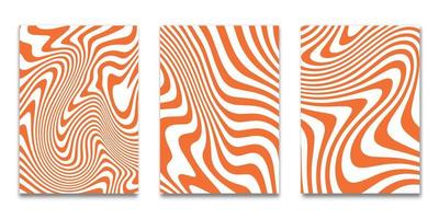 Set of Minimal covers design, striped orange  white background background,Pattern of covers template set, Vector illustration