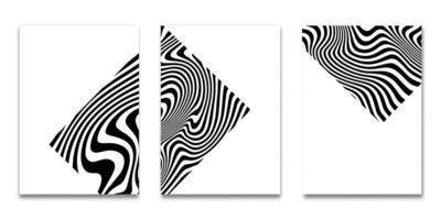 Set of Minimal covers design, Modern template with striped black white background, Pattern of covers template set, Vector illustration
