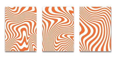 Set of Minimal covers design, striped orange  white background background,Pattern of covers template set, Vector illustration