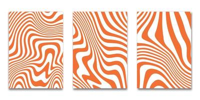 Set of Minimal covers design, striped orange  white background background,Pattern of covers template set, Vector illustration