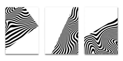 Set of Minimal covers design, Modern template with striped black white background, Pattern of covers template set, Vector illustration