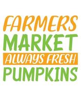 farmers market Always Fresh pumpkins vector