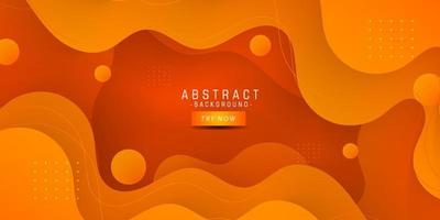 Modern dynamic orange textured background design in 3D style with wavy orange color. EPS10 Vector