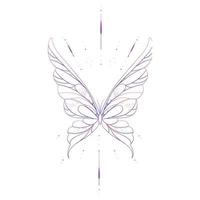 cute vector butterfly detailed tattoo sketch isolated