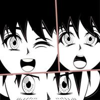 anime faces surprise vector