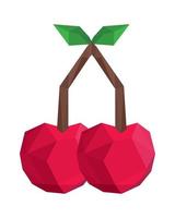 cherry low poly vector