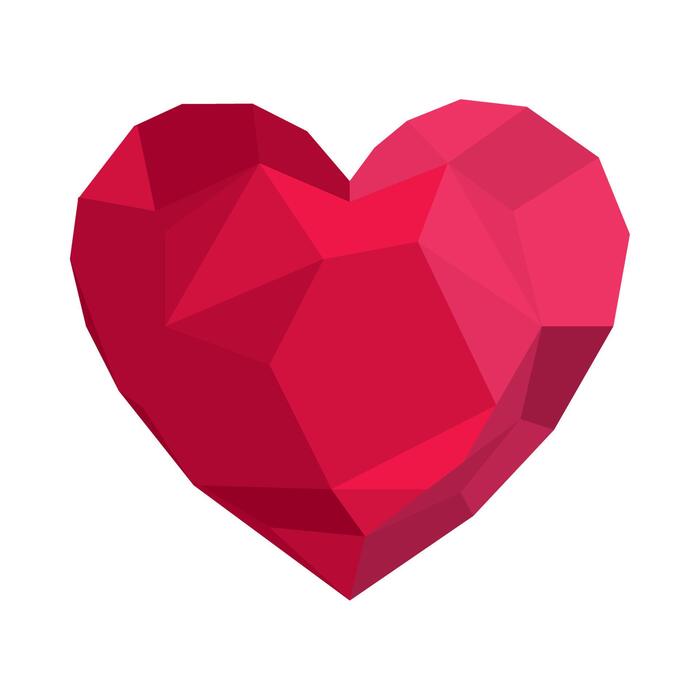Low Poly Heart Vector Art, Icons, and Graphics for Free Download