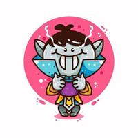 CUTE VAMPIRE FOR ICON, STICKER AND ILLUSTRATION. vector