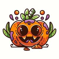 linda calabaza de halloween vector