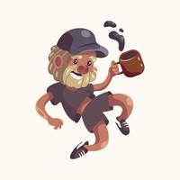 man drink coffee illustration vector