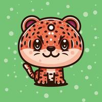 CUTE TIGER FOR ICON LOGO, STICKER AND ILLUSTRATION vector
