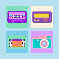 retro 90s icons vector