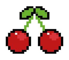 cherry pixel icon vector