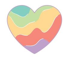 hippie psychedelic heart vector