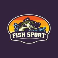 logotipo de deporte de pescado vector