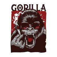 GORILLA SMOKE ILLUSTRATION vector