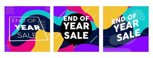 year end sale social media post template vector