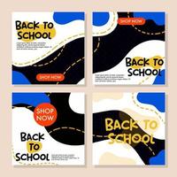 social media post shop back to school now vector