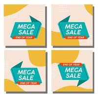 Year End Sale, Colorful Sales Banner Templates, Discount Sale, Sale Promo Card vector