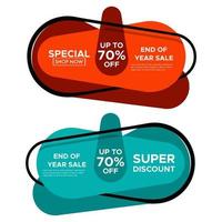 special discount for the year-end banner collection with the shape of vector