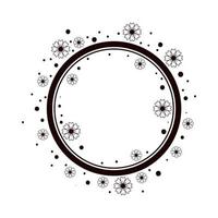 circle frame flowers vector