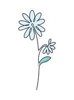 flower line art continuous vector